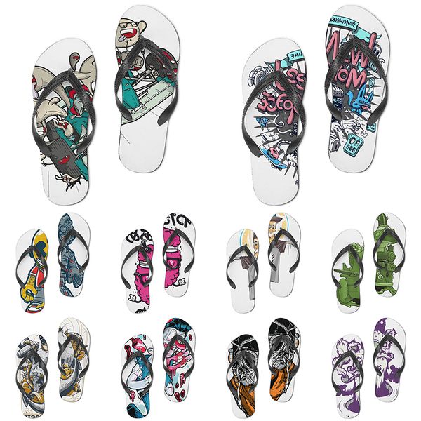

men women custom slippers cartoon design anime diy word black white blue red purple mens colorful trainer 370