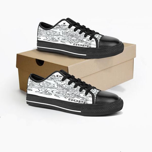 

custom women low men diy shoes canvas skateboard sneakers triple black customization uv printing sports sneakers kele205 ization459 ization
