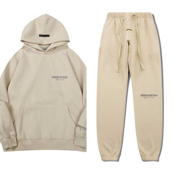 

luxury fashion men's tracksuits sweatshirts letter essss hoodies men women sportswear pants suit hooded sweater casual pullover couple, Black