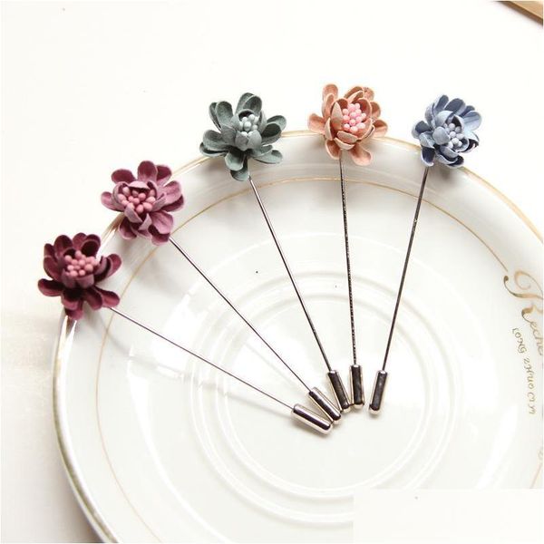 

pins brooches pins brooches cor 5pcs/lot wholesale brooch flower pin men lapel for suits handmade women wedding drop delivery jewelr dhlc7, Gray