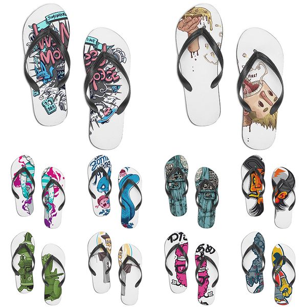 

men women custom slippers cartoon design anime diy word black white blue red purple mens colorful trainer 114