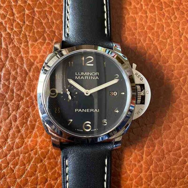 

aaaaa vsluxury mechanical movement watch panera swiss automatic sapphire mirror 47mm 13mm imported leather band designers es wrist xcon, Slivery;brown