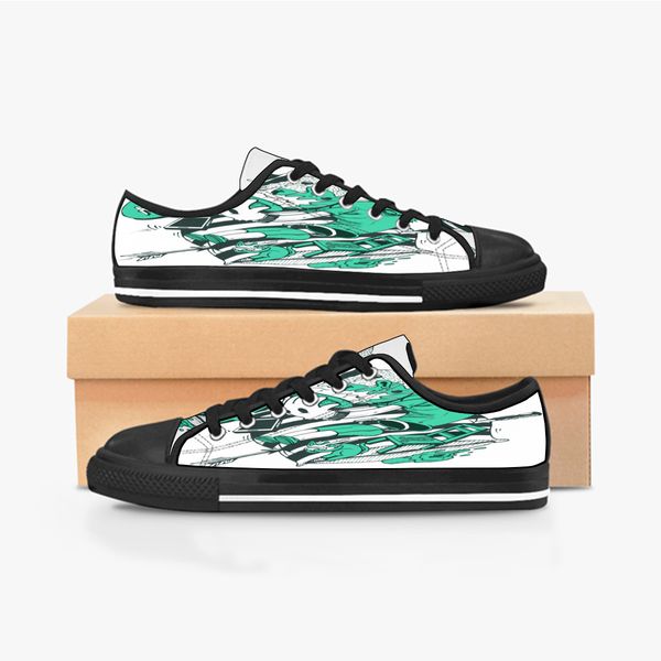 

men women diy custom shoes low canvas skateboard sneakers triple black customization uv printing sports sneakers br297