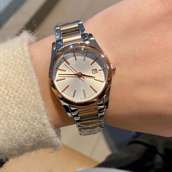 

watch women watches quartz movement 40mm and 32mm fashion wristwatches business wristwatch stainless steel strap montre de luxe couple watch, Slivery;brown