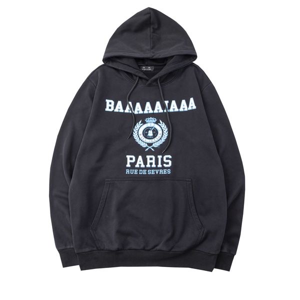 

duyou vintage hoodies luxury designer men hoody women sweatshirts combed cotton print sueter hombre heather pullover hoodies for man dy011, Black