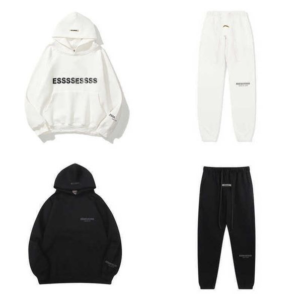

luxury classic men's tracksuits sweatshirts letter essss hoodies men women sportswear pants suit hooded sweater casual pullover couple, Gray