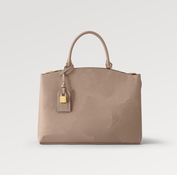 

luxury grand palais tote bag women monograms empreinte canvas tourterelle embossed handbag shoulder cross body purse montaignes m45811 m4583