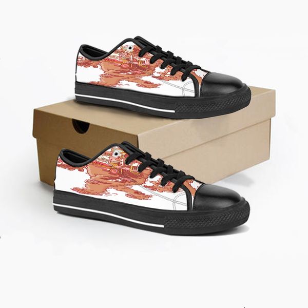 

men women diy custom shoes low canvas skateboard sneakers triple black customization uv printing sports sneakers kele225