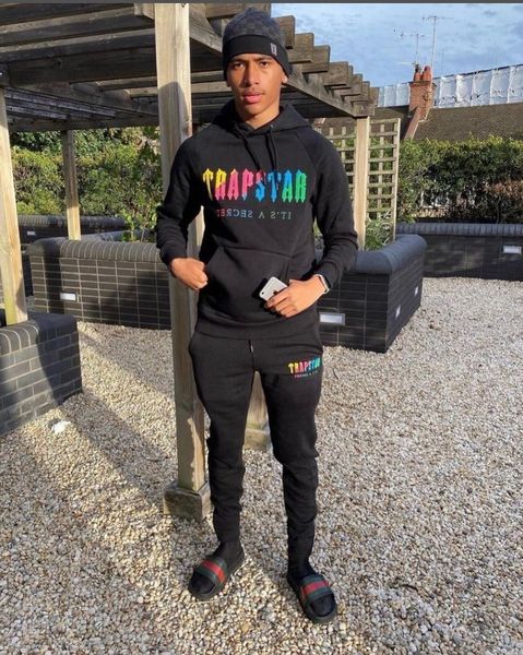 

men's tracksuits trend brand trapstar london hoodies fleece warm sweatshirtsweatpants suit towel embroidery men women streetwear 221118, Gray