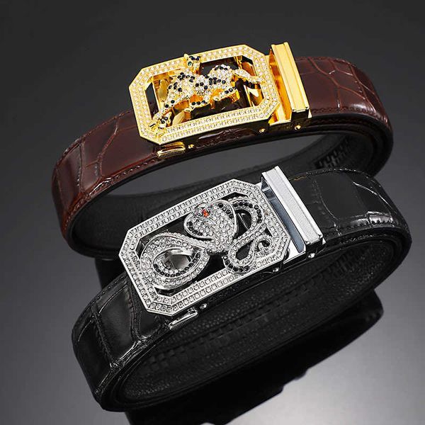 

mens belt zodiac alligator pattern automatic buckle business dress belt 3.5cm luxury designer jeans decorative belts, Black;brown
