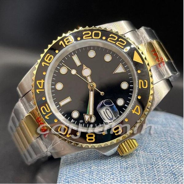 

2 style bp maker watch 2813 movement 40mm gmt 116710 116710ln stainless ceramic mechanical automatic mens luminescent watches men wristwatch, Slivery;brown