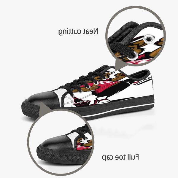 

men women diy custom shoes low canvas skateboard sneakers triple black customization uv printing sports sneakers houzi 173-33