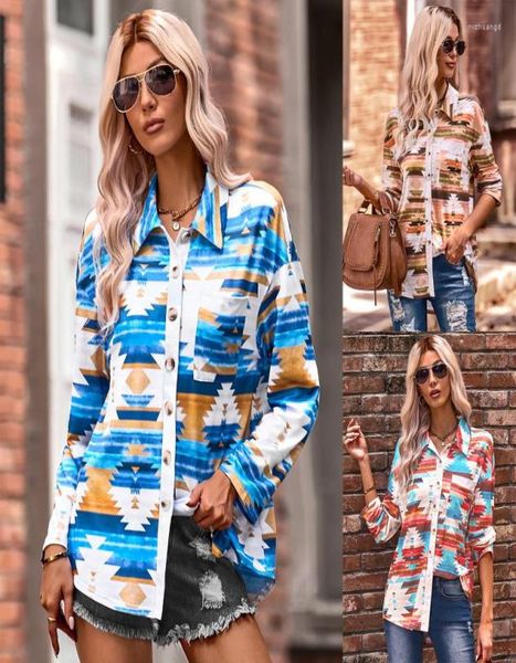 

women039s blouses european and american women39s fashion shirt 2022 autumn print knitted printed casual women, White