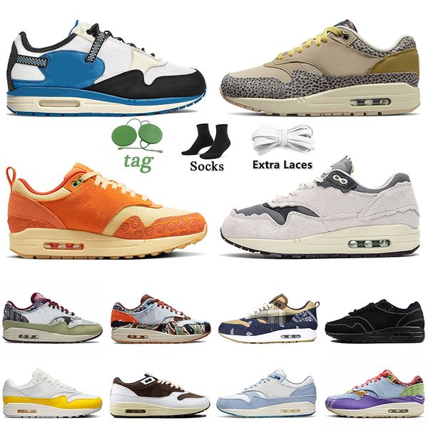 

2023 quality max1 running shoes fly runner knit women mens 1 fragment safari cobblestone somos familia tour yellow sneakers size 36-47