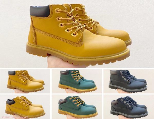 

kids waterproof outdoor boots casual martin sports shoes genuine leather warm premium waterproof youth mid high cut children winte8671951, Black