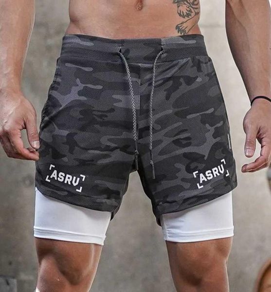 

running shorts men 2 in 1 fitness gym sport camouflage quick dry beach jogging short pants workout bodybuilding training6258917, Black;blue