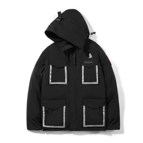 

men's down parkas coats mens designers jackets veste homme winter jassen puffer big fur hoody apparel fourrure outerwear manteau hiver, Black