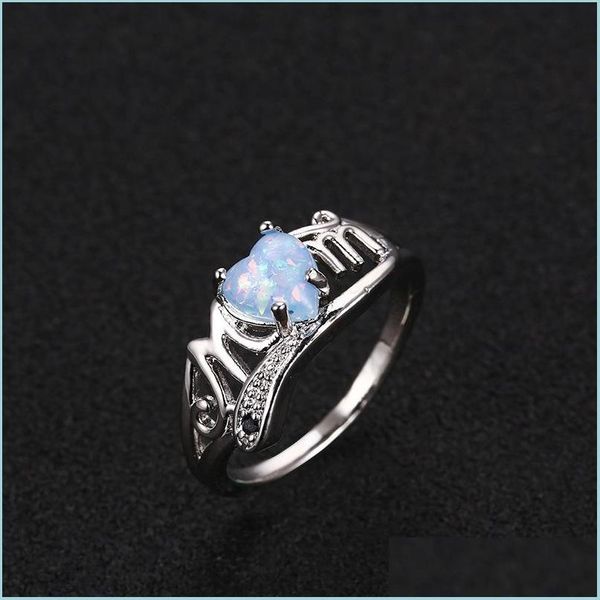 

cluster rings heart opal mom ring diamond cluster rings women mother fashion jewelry drop delivery dhzh1, Golden;silver