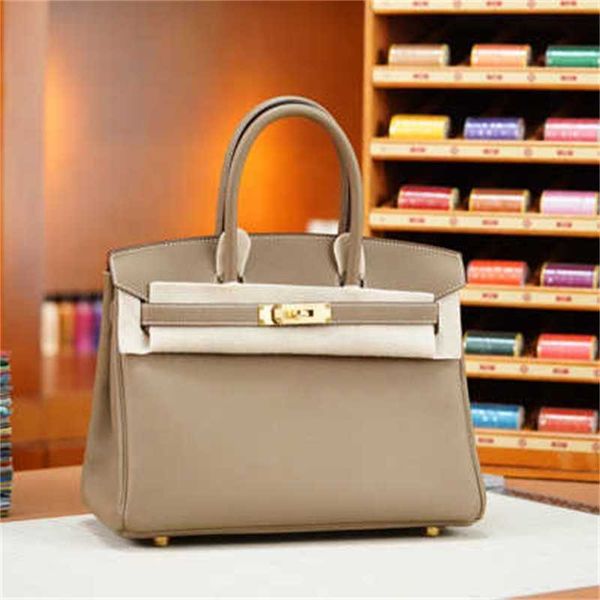 

herme birkin bags original manual wax line togo calfskin handbag 25 30cm elephant grey bk brickin women's bag large ayw