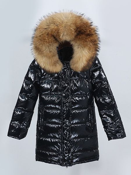 

women's fur faux oftbuy winter jacket women real coat natural raccoon collar long parka duck down jacket waterproof streetwear brand 22, Black