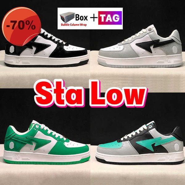 

sta low casual shoes designer nigo men shoes women sneaker grey black green orange triple white abc camo pink comics blue red patent leather