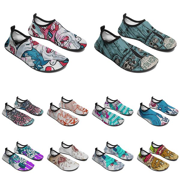 

men women custom water shoes cartoon animal design diy word black white blue red color mens trainer 066