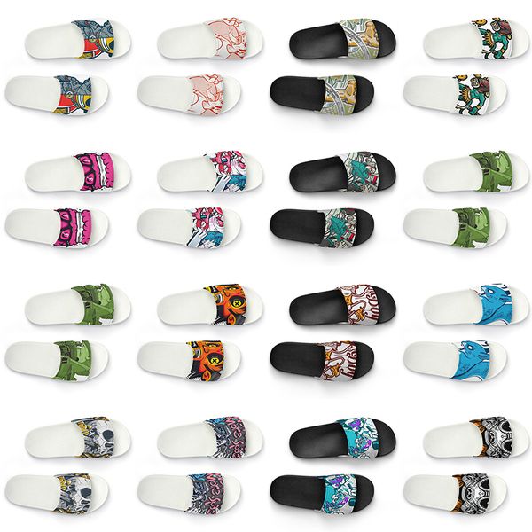 

men women custom slippers shoes artoon animal design diy word black white blue red mens trainer 312