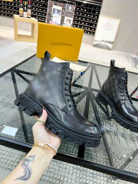 

2023 mens fashion boots booties winter sneakers designer man leather nylon fabric men ankle biker australia size us 6.5-11 -m0112, Black