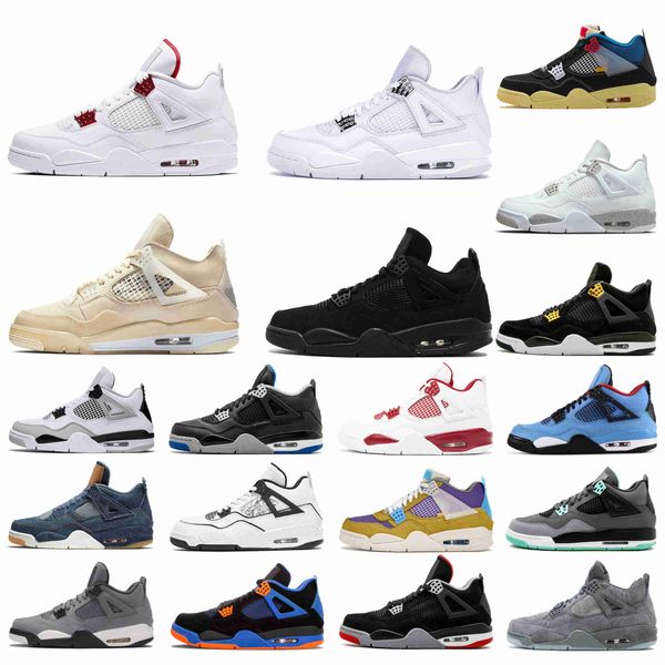 

men women 4s 4 basketball shoes shimmer red thunder multi wild things university blue white oreo bred yellow paris starfish mens trainers