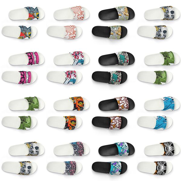 

men women custom slippers shoes artoon animal design diy word black white blue red mens trainer 302