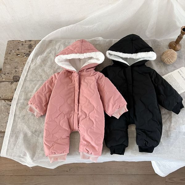 

rompers 024m baby girls boys romper warm autumn long sleeve thick lining jumpsuits winter clothing outfits 221117, Blue