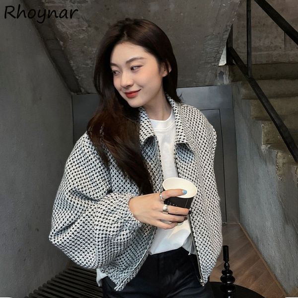 

women s jackets basic women fashion chaquetas para mujer all match ins street wear leisure dot daily retro elegant simple cozy 221118, Black;brown