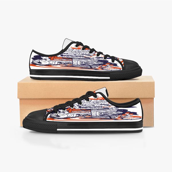 

custom shoes classic canvas low cut skateboard casual triple black accept customization uv printing low mens womens sports sneakers breathab