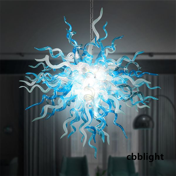 

concise pendant lamps blue color dia32 inches murano style glass chandeliers ceiling lighting hand blown glass chandelier led light customiz