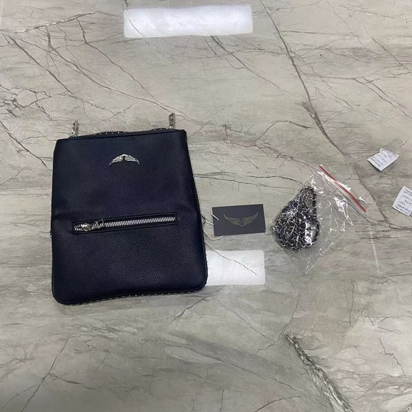 

womens bag wings diamond-ironing fashion zv messenger rivets sheepskin leather crossbody handbags two chain ladies clutch hasp zadig et volt