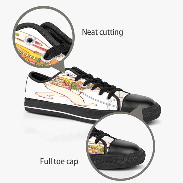 

men women diy custom low shoes canvas skateboard sneakers triple black customization uv printing sports sneakers kele213 ization70 ization