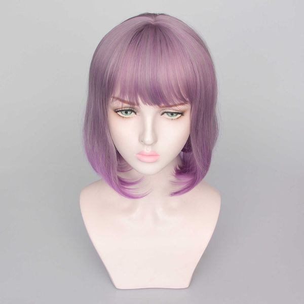 

women's wigs wave head short curly chemical fiber hair cover, Black