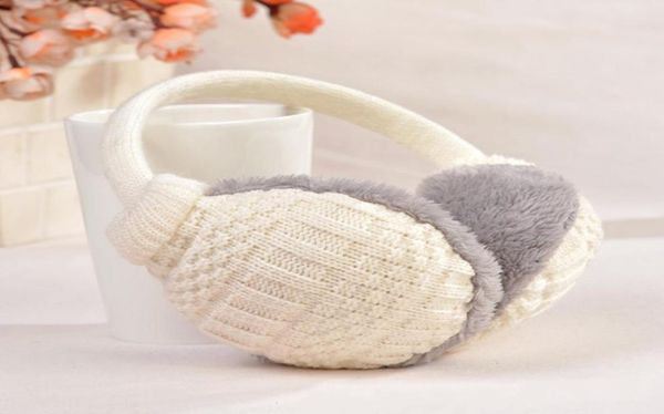 

sell winter ear cover women warm knitted earmuffs warmers women girls plush earlap warmer headband accessories for6470534, Blue;gray