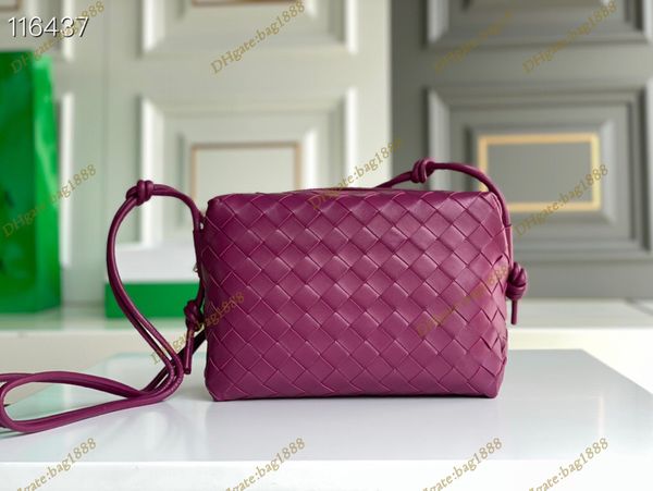 

loop sheepskin small squares bag fashion designer woven armpit bag's horizontal square rope camera bag size single shoulder messenger b