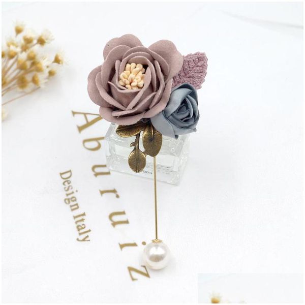 

pins brooches pins brooches handmade flowers tassels brooch women upscale sweet fresh wild wear cardigan coats clothing accessories dhtqy, Gray