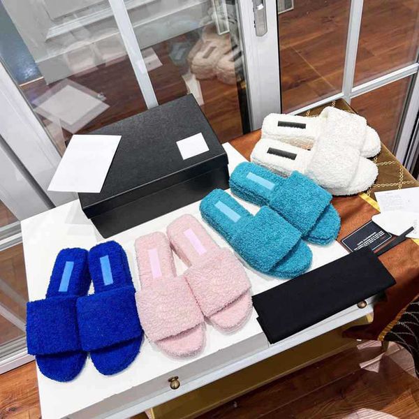 

2022 elling famous women brand slippers designer ladies classic luxury comfortable soft terry cloth slippers for girl autumn winter cotton s, Black