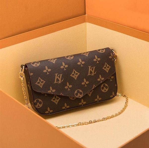 

3pcs genuine leather women luxurys louiseitys lvs viutonitys designers bags real leather handbags messenger crossbody chain shoulder bag tot