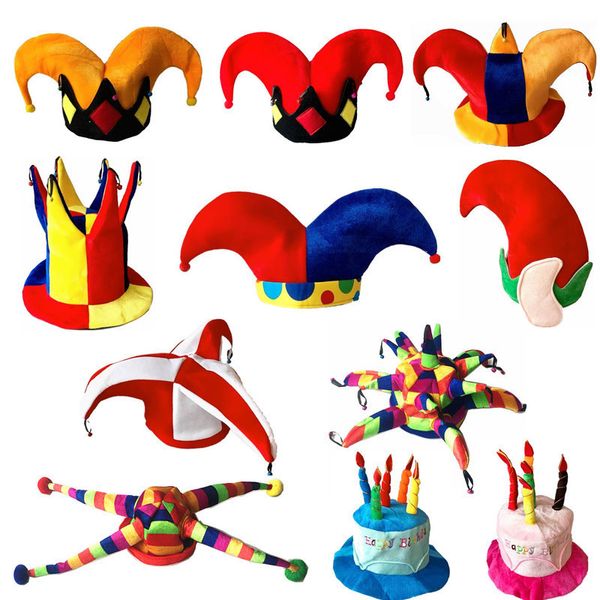 

stingy brim hats men women clown circus birthday candle hat elf caps halloween cosplay costume party dress decor christmas decorations 22111, Blue;gray