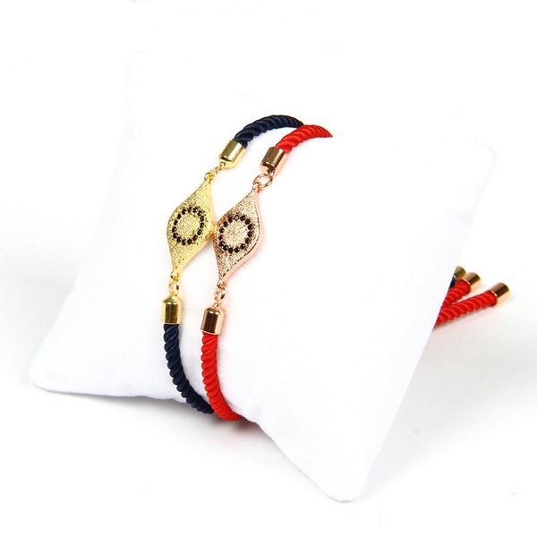 

chain bracelets wholesale 10pcs/lot black cz turkish lucky eye string bracelet for couples jewelry drop delivery 2021 dhmth
