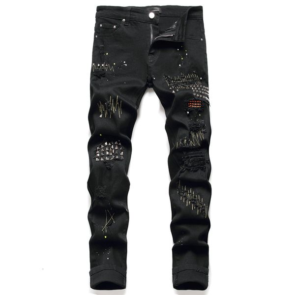 

mens jeans hosen herren pants men jean homme slim denim trousers biker male straight casual designer pantalones hombre 221118, Blue