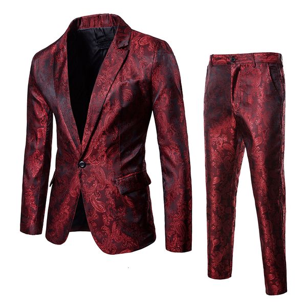 

mens suits blazers bar party dress stage wedding show suit master of ceremonies model mens twopiece set suit 221117, White;black