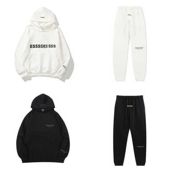 

brand luxury men's tracksuits sweatshirts letter esss hoodies men women sportswear pants suit hooded sweater casual pullover couple ho, Gray