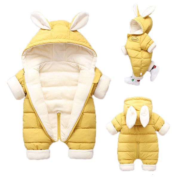 

rompers baby girls down cotton romper winter baby boys thick warm clothes for baby snowsuit jumpsuit 13 years kids hooded rompers 221118, Blue