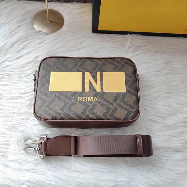 

luxury leather designer camera bag adjustable detachable shoulder strap logo fashion men and women shoulder bags classic tote purse 0286
