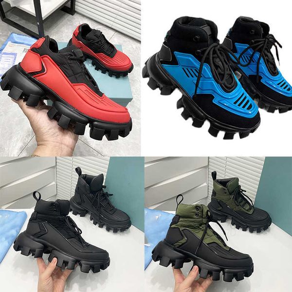 

men women cloudbust thunder sneakers high good technical fabric lace-up platform trainers lightweight sneaker party outdoor shoes shoes no33, Black